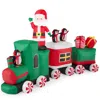 Best Choice Products 8.5 X 5ft Pre-lit Inflatable Christmas Train & Animated Santa Claus W/ 10 Led Lights, Ground Stakes