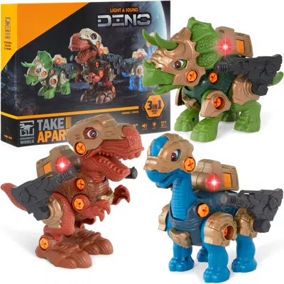 Best Choice Products 86-piece Pack Of 3 Toy Dinosaurs, Interchangeable ...