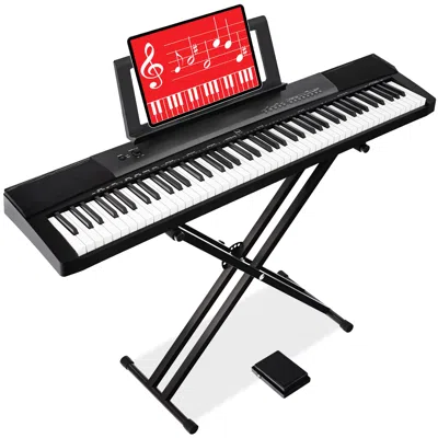 Best Choice Products 88-key Full Size Digital Piano For All Player Levels W/ Semi-weighted Keys, Stand, Pedal In Black