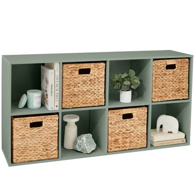 Best Choice Products 8-cube Bookshelf, 11in Display Storage System, Organizer W/ Removable Back Panels In Green