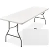 Best Choice Products 8ft Plastic Folding Table, Indoor Outdoor Heavy Duty Portable W/ Handle, Lock For Picnic