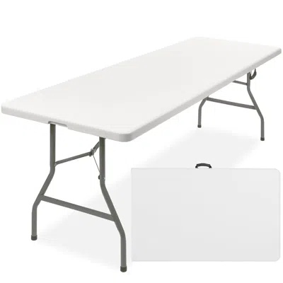 Best Choice Products 8ft Plastic Folding Table, Indoor Outdoor Heavy Duty Portable W/ Handle, Lock For Picnic In Gray