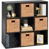 Best Choice Products 9-cube Bookshelf, 11in Display Storage Compartment Organizer W/ 3 Removable Back Panels