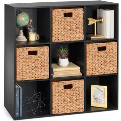 Best Choice Products 9-cube Bookshelf, 11in Display Storage Compartment Organizer W/ 3 Removable Back Panels In Black