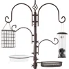 Best Choice Products 91in 4-hook Bird Feeding Station, Steel Multi-feeder Stand W/ 2 Feeders, Tray, Bird Bath