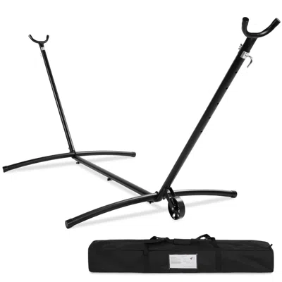 Best Choice Products 9ft Portable Heavy-duty Steel Hammock Stand W/ Built-in Wheel, Case, Weather-resistant Finish In Orange