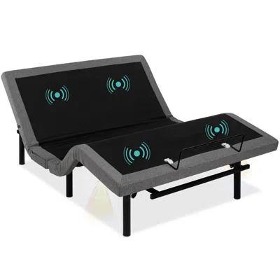 Best Choice Products Adjustable Bed Base For Stress Management With Massage, Remote Control, Usb Ports In Black