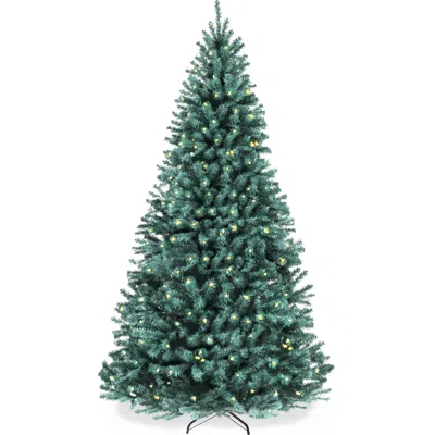 Best Choice Products Artificial Christmas Tree, Premium Pre-lit Spruce Design, Dense Branches - Blue Spruce