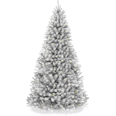 BEST CHOICE PRODUCTS ARTIFICIAL CHRISTMAS TREE, PREMIUM PRE-LIT SPRUCE DESIGN, DENSE BRANCHES - WHITE SPRUCE