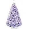 Best Choice Products Artificial Flocked Christmas Tree, Pre-lit Holiday Décor W/ Twinkle Lights - 6ft In Purple