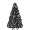 Best Choice Products Artificial Frosted Christmas Tree, 7.5 Ft Premium Unlit Spruce Design, Dense Branches Black Spruce In Green