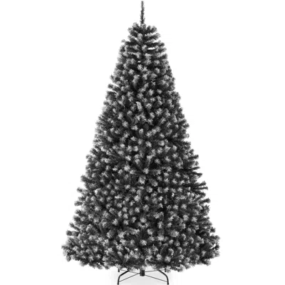 Best Choice Products Artificial Frosted Christmas Tree, 7.5 Ft Premium Unlit Spruce Design, Dense Branches Black Spruce In Green