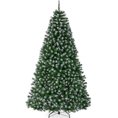 Best Choice Products Artificial Frosted Christmas Tree, 7.5ft Premium Unlit Spruce Design, Dense Branches Green Spruce