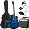 Best Choice Products Beginner Acoustic Electric Guitar Starter Set 41in W/ All Wood Cutaway Design, Case