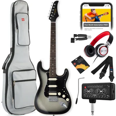 Best Choice Products Beginner Electric Guitar Kit W/ Headphone Amp, Padded Gig-bag, Headphones In Multi