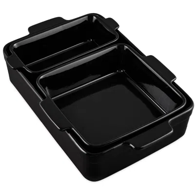 Best Choice Products Ceramic Bakeware Set Of 3 Casserole, Loaf, And Square Dishes W/ Handles