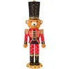Best Choice Products Christmas Nutcracker Bear 5ft Pop Up Lighted Large Holiday Decoration W/150 Twinkling Led Lights For In Red