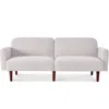 Best Choice Products Curved Convertible Futon, Boucle Fabric Split-back Sleeper Bed