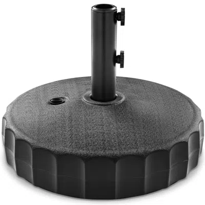 Best Choice Products Fillable Plastic Patio Umbrella Base Stand, Pole Holder W/ Adjustment Knob, Fluted Style In Black