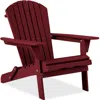 Best Choice Products Folding Adirondack Chair Outdoor, Wooden Accent Lounge Furniture W/ 350lb Capacity
