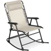 Best Choice Products Folding Outdoor Zero Gravity Rocking Lounge Chair W/ Headrest Pillow