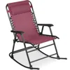 Best Choice Products Folding Outdoor Zero Gravity Rocking Lounge Chair W/ Headrest Pillow