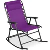 Best Choice Products Folding Outdoor Zero Gravity Rocking Lounge Chair W/ Headrest Pillow