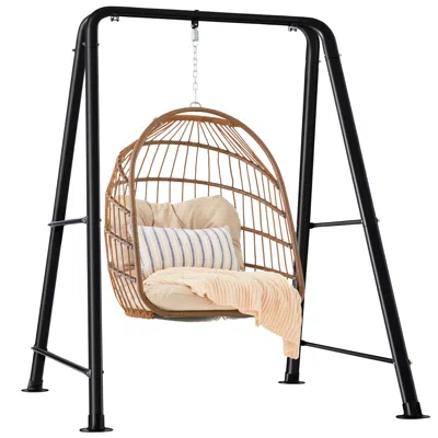 Best Choice Products Hammock Chair Stand, 75in Tall Heavy Duty Indoor Outdoor Steel Hanging Base W/ Hardware In Gray