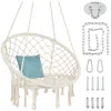 Best Choice Products Handwoven Cotton Macramé Hammock Hanging Chair Swing For Indoor & Outdoor Use W/ Backrest