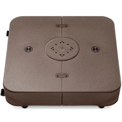 Best Choice Products Heavy-duty Outdoor Cantilever Base Stand W/ Wheels, Locks, Fillable 330lb Capacity - Brown