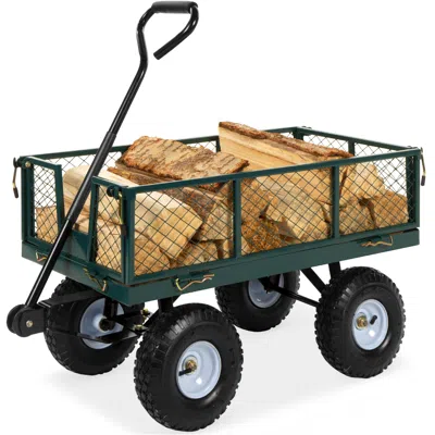 Best Choice Products Heavy-duty Steel Garden Wagon Lawn Utility Cart W/ 400lb Capacity, Removable Sides, Handle