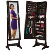 Best Choice Products Jewelry Armoire Cabinet, Full Length Mirror W/ Velvet Storage Interior, Lock