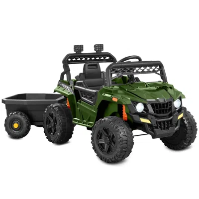 Best Choice Products Kids 12v Electric Ride-on Utv And Trailer W/ Parent Remote Control, Led Lights