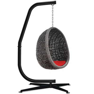 Best Choice Products Metal Hanging Hammock C-stand For Chair/ Weather-resistant Finish, Offset Base - Stand Only - Black In Gray