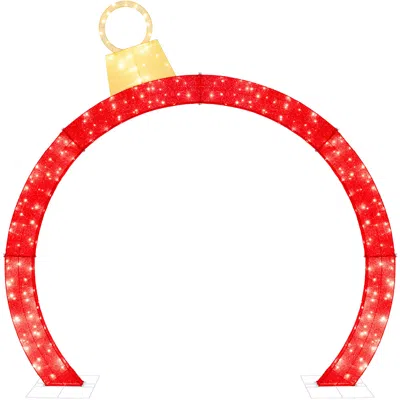 Best Choice Products Outdoor Christmas Lighted Archway Decoration, Large 9.5ft W/gold Ornament Cap, 330 Led Lights, Holid In Multi