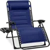 Best Choice Products Oversized Padded Zero Gravity Chair, Folding Outdoor Patio Recliner W/ Side Tray - Cobalt Blue