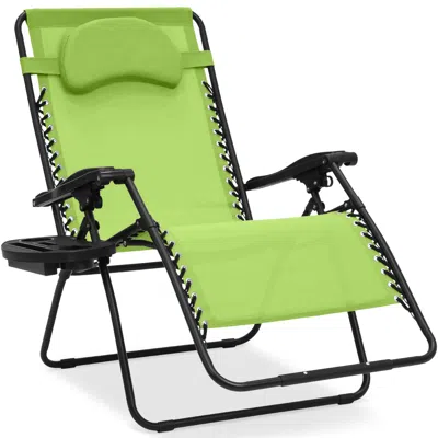 Best Choice Products Oversized Zero Gravity Chair, Folding Outdoor Patio Lounge Recliner W/ Cup Holder In Green