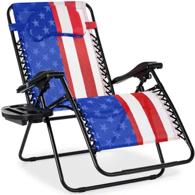 Best Choice Products Oversized Zero Gravity Chair, Folding Outdoor Patio Recliner W/ Cup Holder In Multi
