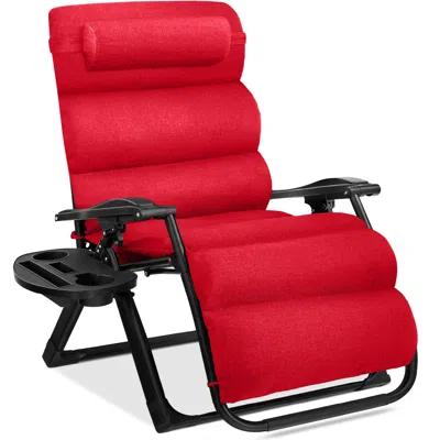 Best Choice Products Oversized Zero Gravity Chair, Folding Recliner W/ Removable Cushion, Side Tray