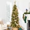 Best Choice Products Pre-lit Artificial Scotch Pine Pencil Christmas Tree W/ Led Lights Metal Stand