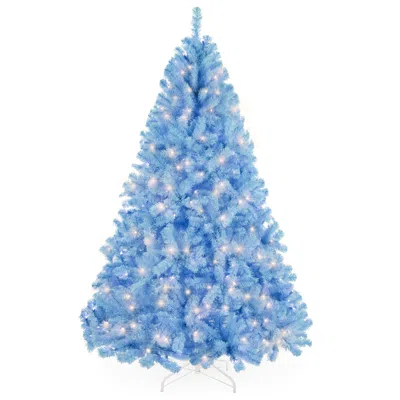 Best Choice Products Pre-lit Baby Blue Christmas Tree, Artificial Full Holiday Decoration W/ Incandescent Lights