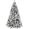 Best Choice Products Pre-lit Black Christmas Pine Tree W/ Flocked Branches, Warm-white Lights