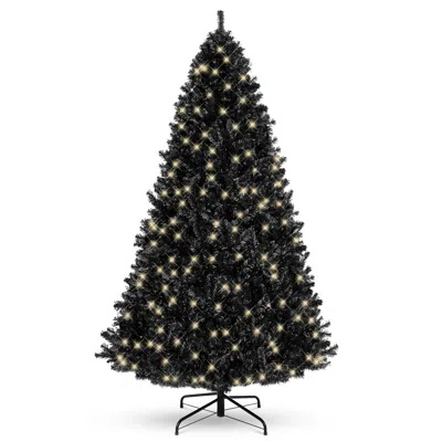 Best Choice Products Pre-lit Black Christmas Tree, Artificial Holiday Decoration W/ Branch Tips, Incandescent Lights In Green