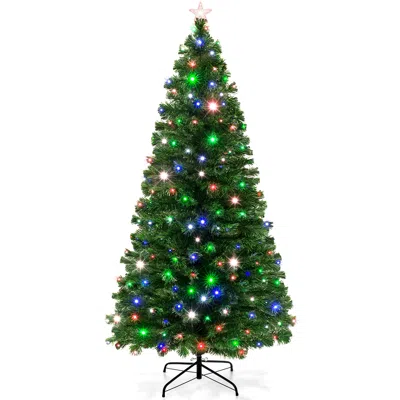 Best Choice Products Pre-lit Fiber Optic Artificial Pine Christmas Tree W/ Multicolored Led Lights, 8 Sequences In Pattern
