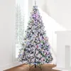 Best Choice Products Pre-lit Holiday Christmas Pine Tree W/ Flocked Branches, Warm-white & Multicolored Lights