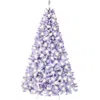 Best Choice Products Pre-lit Lavender Christmas Pine Tree W/ Flocked Branches, Warm-white Lights