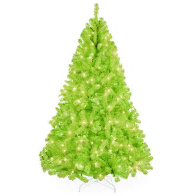 Best Choice Products Pre-lit Lime Green Christmas Tree, Artificial Full Holiday Decoration W/ Incandescent Lights