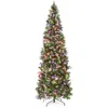 Best Choice Products Pre-lit Partially Flocked Pencil Christmas Tree W/ 2-in-1 Multicolor Lights