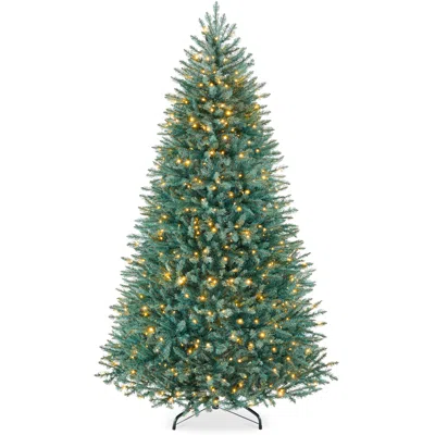 Best Choice Products Pre-lit Premium Nordic Fir Artificial Full Christmas Tree W/2-in-1 Twinkle Leds - Blue Spruce In Green