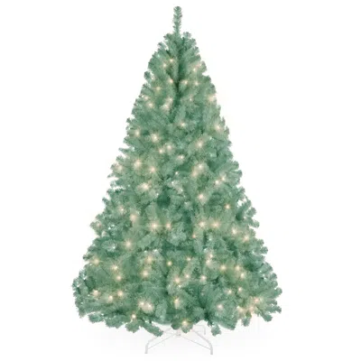 Best Choice Products Pre-lit Sage Green Christmas Tree, Artificial Full Holiday Decoration W/ Incandescent Lights